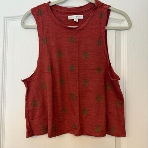 Spiritual Gangster Red Orange Sleeveless Muscle Tee